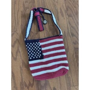 The Sak American Flag‎ Women's Purse Shoulder Tote Crochet Patriotic